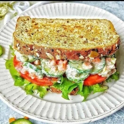 CREAMY CUCUMBER SALAD SANDWICH,