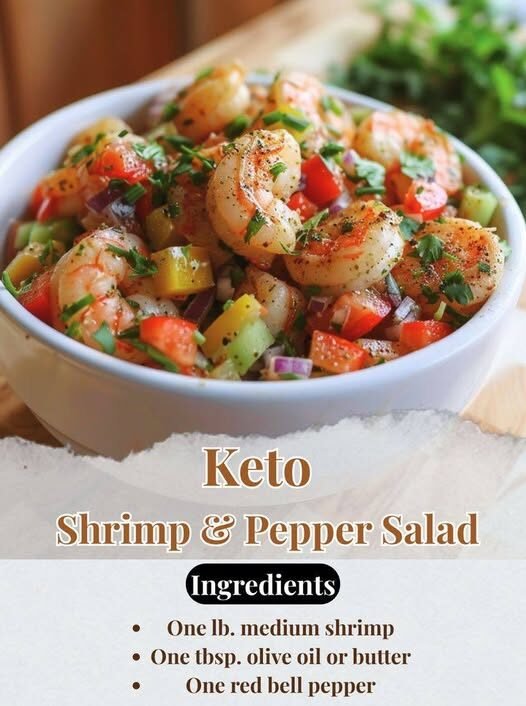 Keto Creamy Shrimp & Pepper Salad